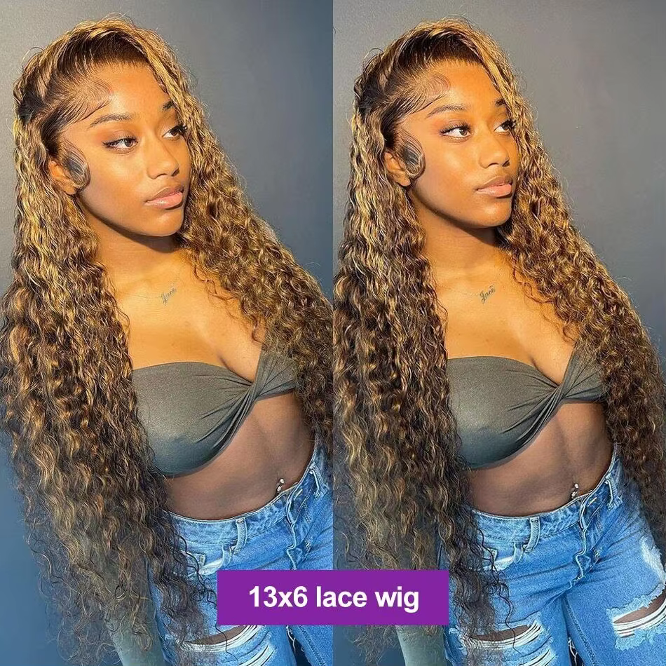 Perruque Lace Frontal Wig naturelle ondulée sans colle