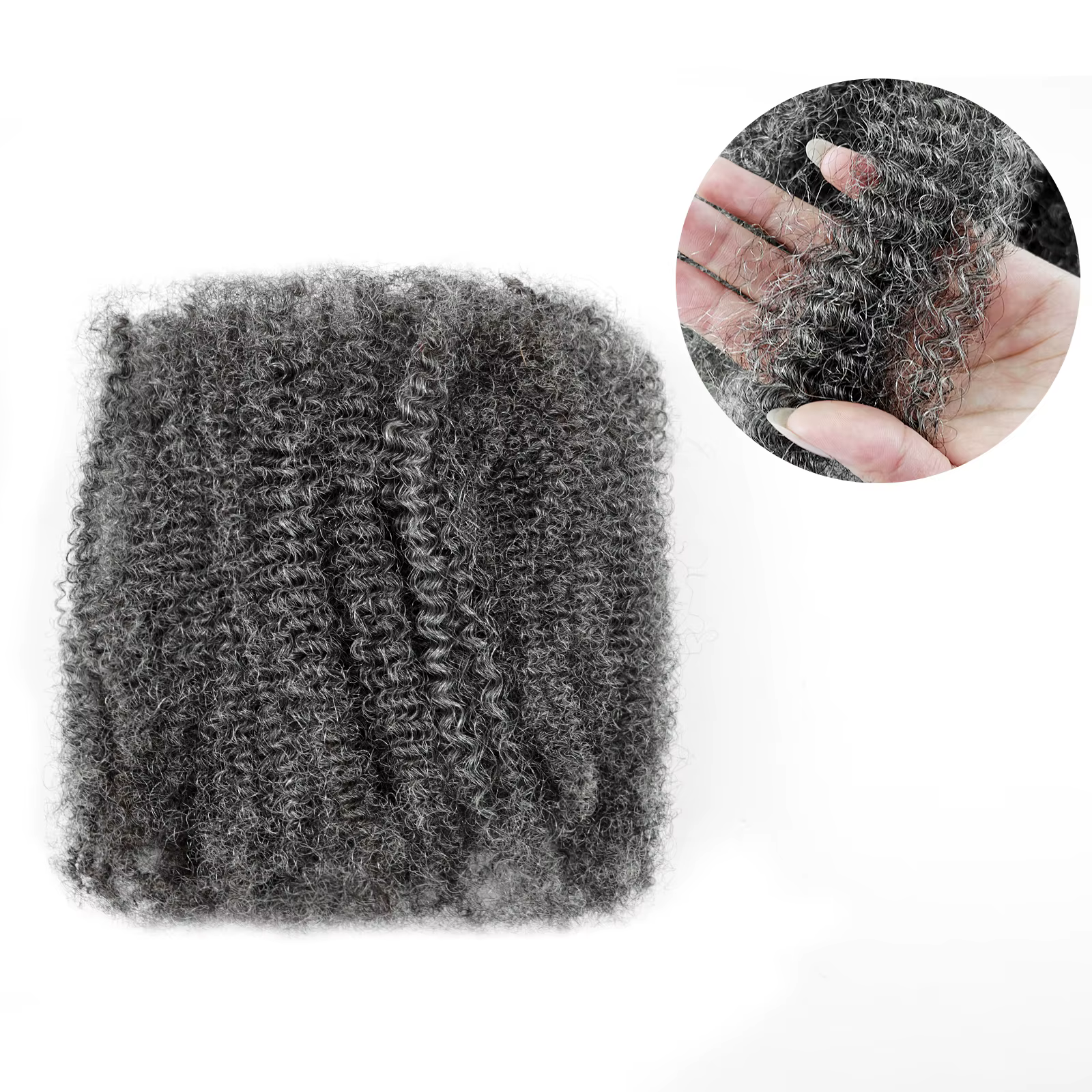 Anna 50g # Salt & Pepper 100% cheveux humains non transformés Afro crépus pré-étirés Extensions