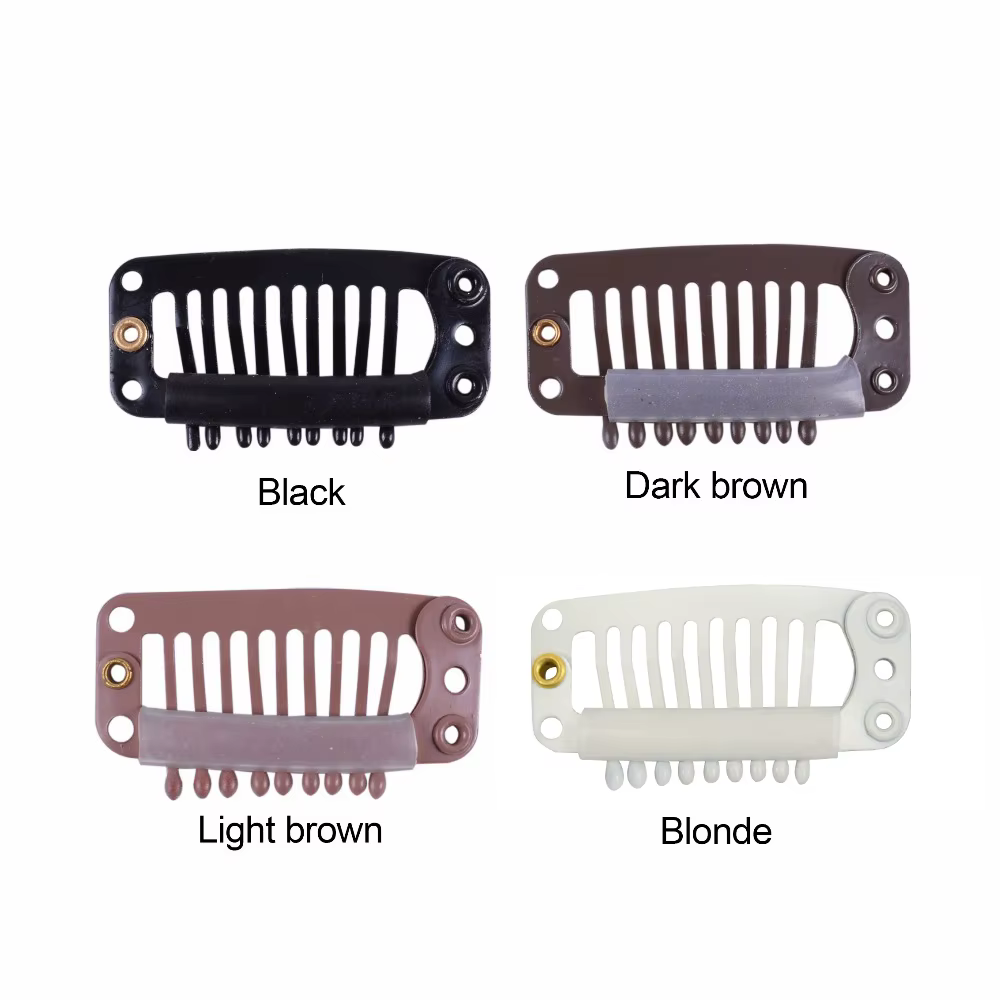 Clips d'extension de cheveux à 9 dents