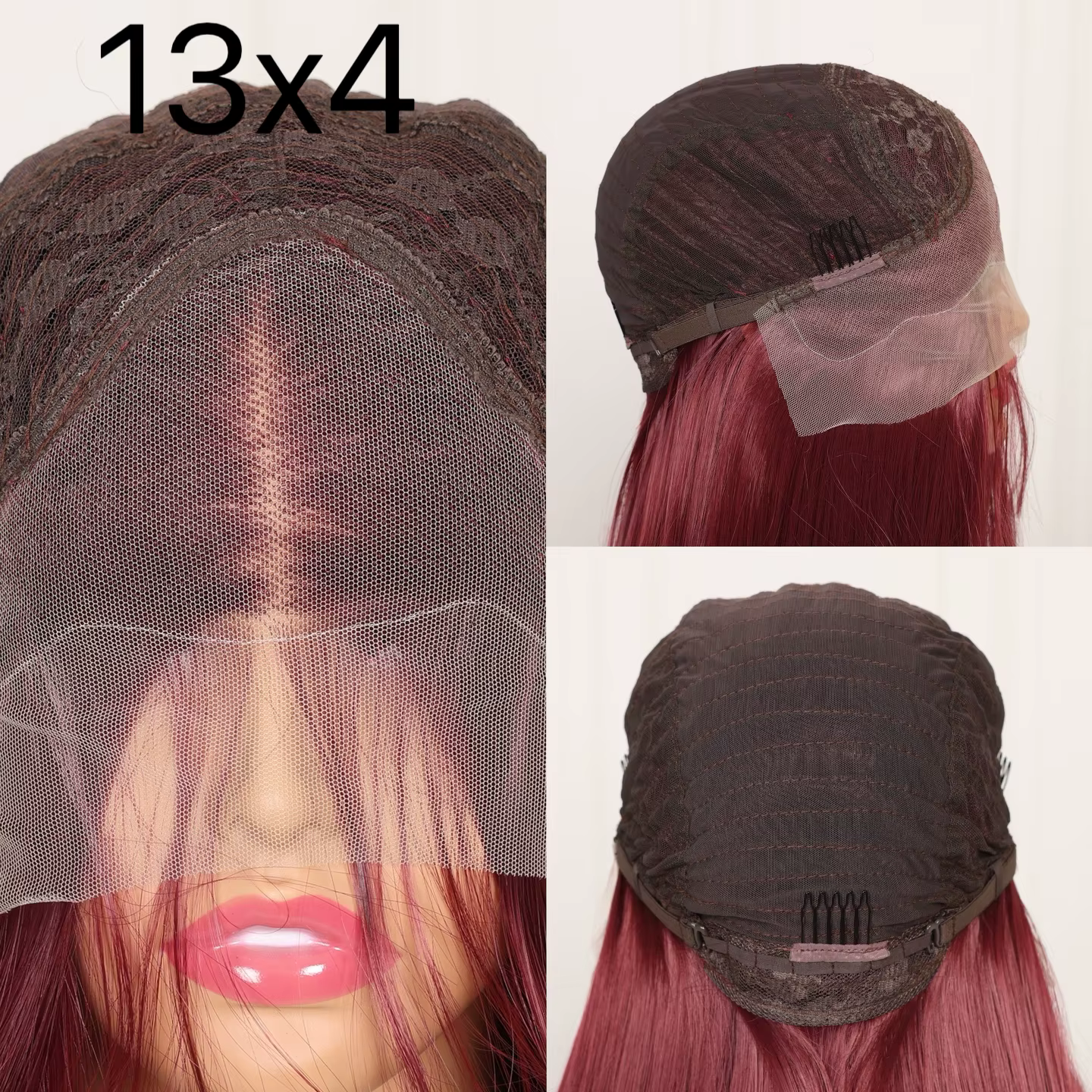 Perruque Lace Frontal Wig synthétique Deep Wave 99J