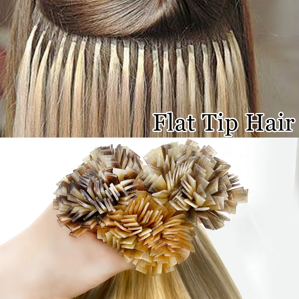 Extension de cheveux humains raides par ktFlat Tip