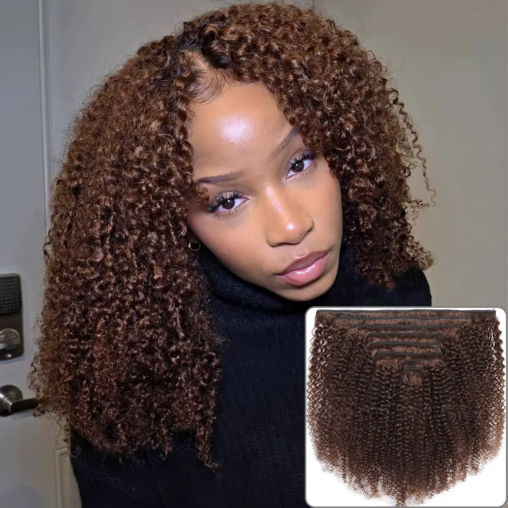 2 # 4 # Extensions de cheveux humains bouclés afro