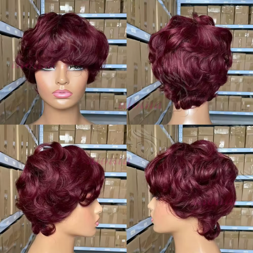 Perruque de cheveux humains bouclés alignés par cuticules brésiliennes 12A pour femmes - densité 180%