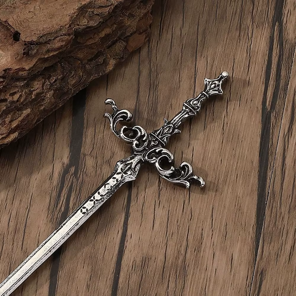 Pince à cheveux rétro épée Viking Wave