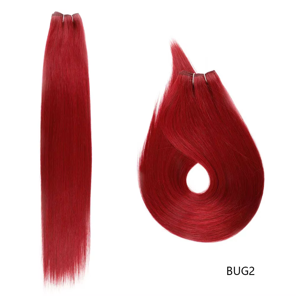 Extensions de cheveux synthétiques lisses ombrés
