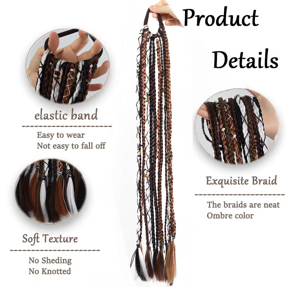 Extensions de cheveux synthétiques tressées à la main