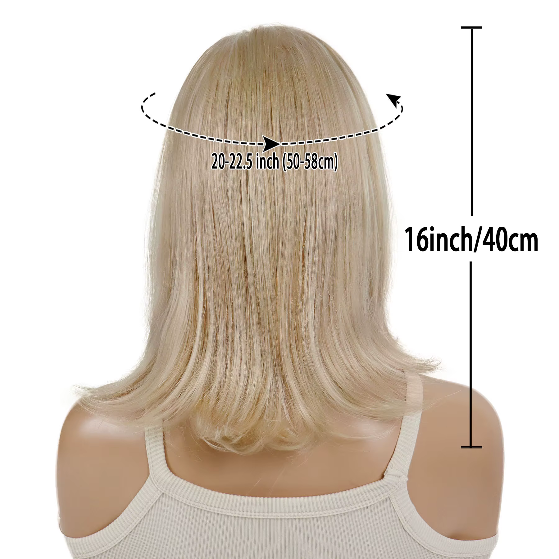 Perruques blondes courtes perruque de cheveux synthétiques avec frange