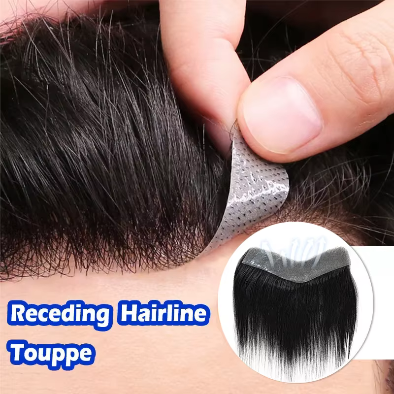 15cm 100% cheveux humains toupet droit Style V ligne
