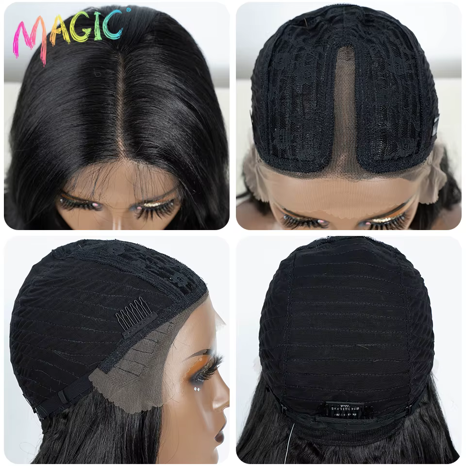 Magic-Perruque Lace Front Wig Body Wave synthétique pour femme