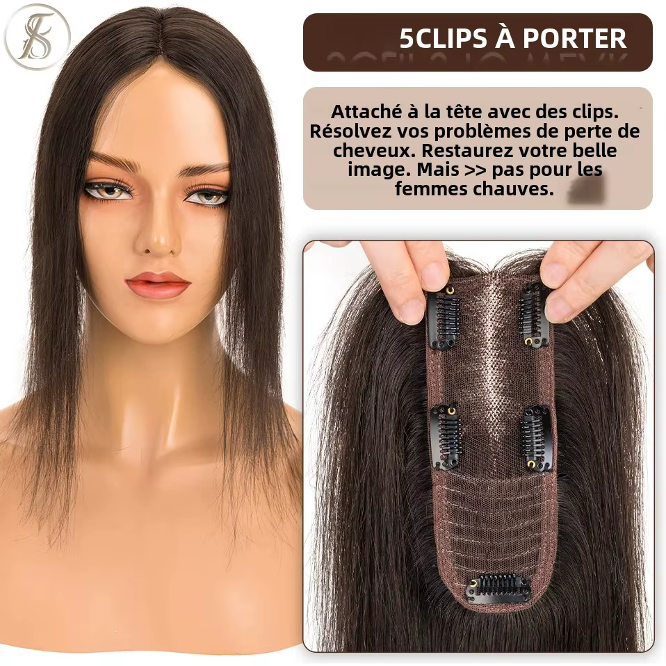 Toppers de cheveux humains à nœud unique pour femmes