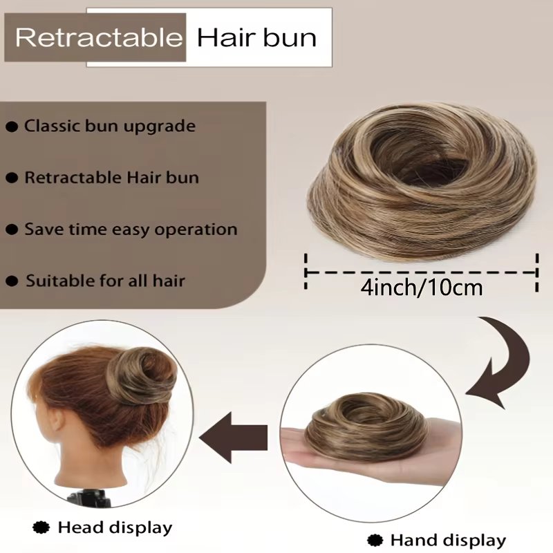 Extensions de chignon synthétiques élégantes à boucles désordonnées avec élastique
