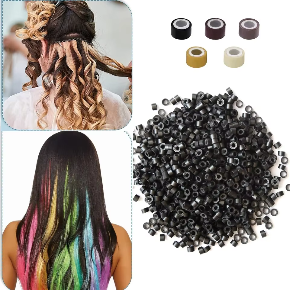 10000 pièces/sac 5mm Micro anneau perles Extensions de cheveux outils