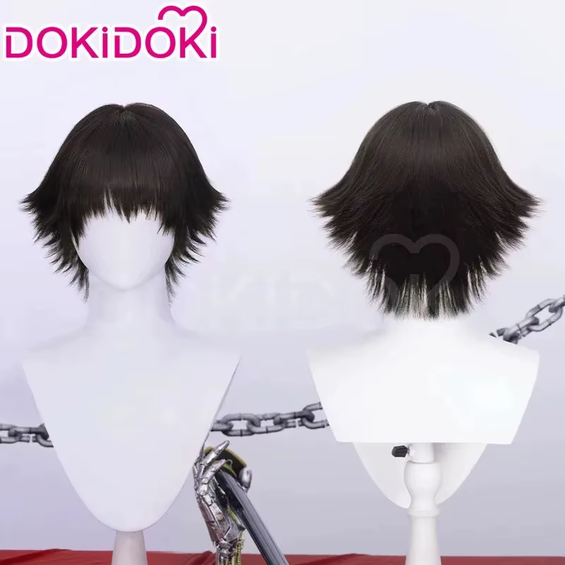 EN STOCK Dante ergil Lady Nico perruque jeu Cosplay DokiDoki Halloween 35 cm Siler gris blanc cheveux Mary Dante collier casquette Coszei