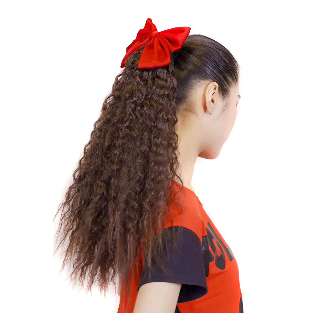 Extensions de cheveux queue de cheval avec nœud