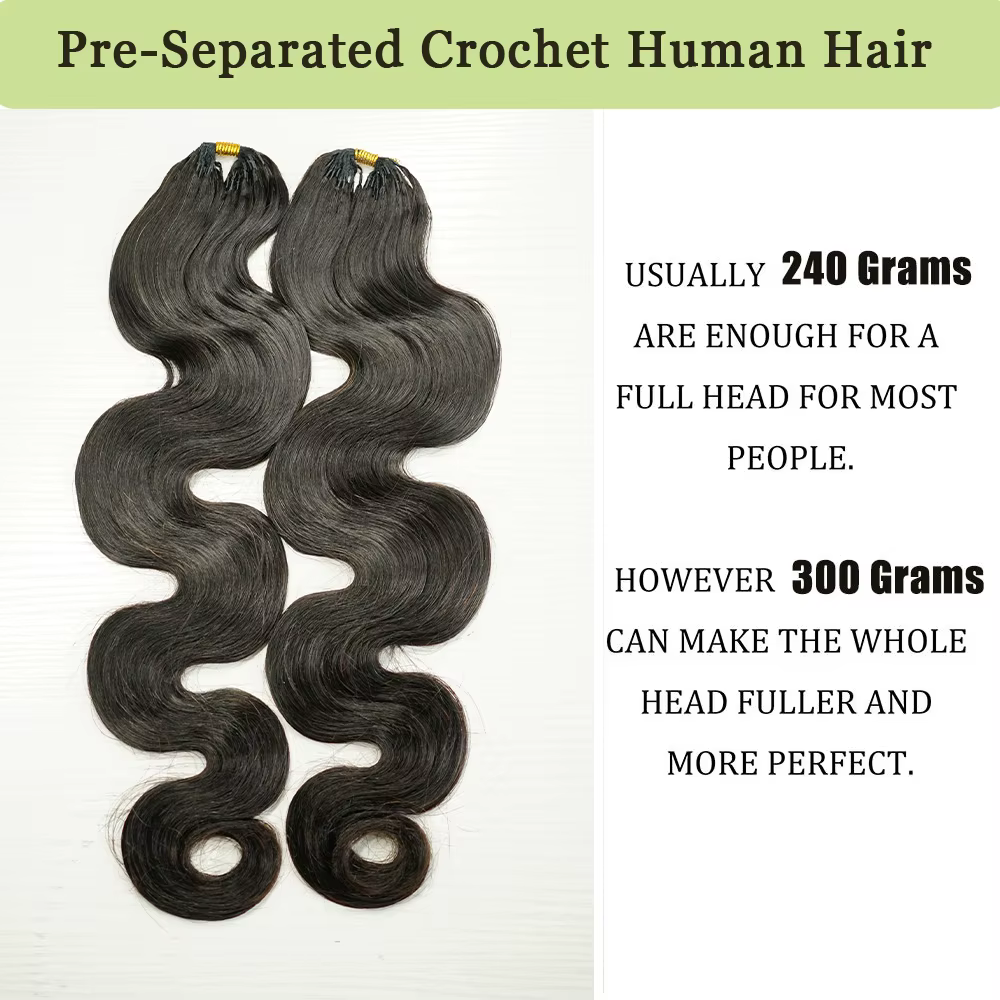 Extensions de cheveux au crochet sans nœuds pré-séparées