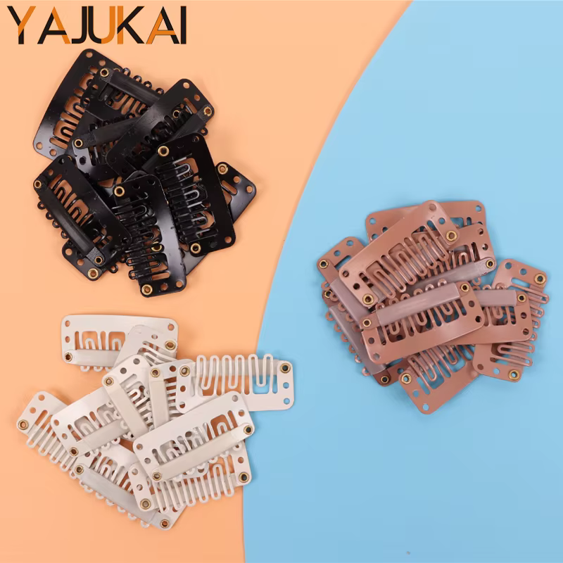 Clips de perruque pour Extensions de cheveux 3.2cm 9 dents pinces