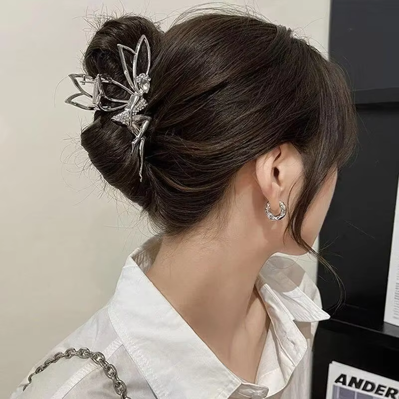 Pince à cheveux en métal pour strass brillant cristal petit ange chapeaux épingle