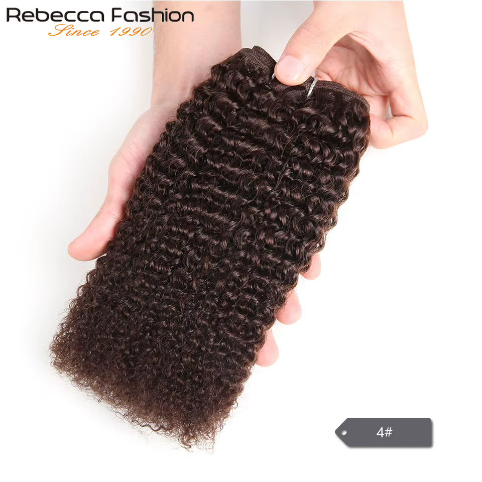 Offre Spéciale : Lots de Tissages de Cheveux Humains Péruviens Bouclés Afro Kinky Wave Rebecca # 1B # 2 # 4 extensions