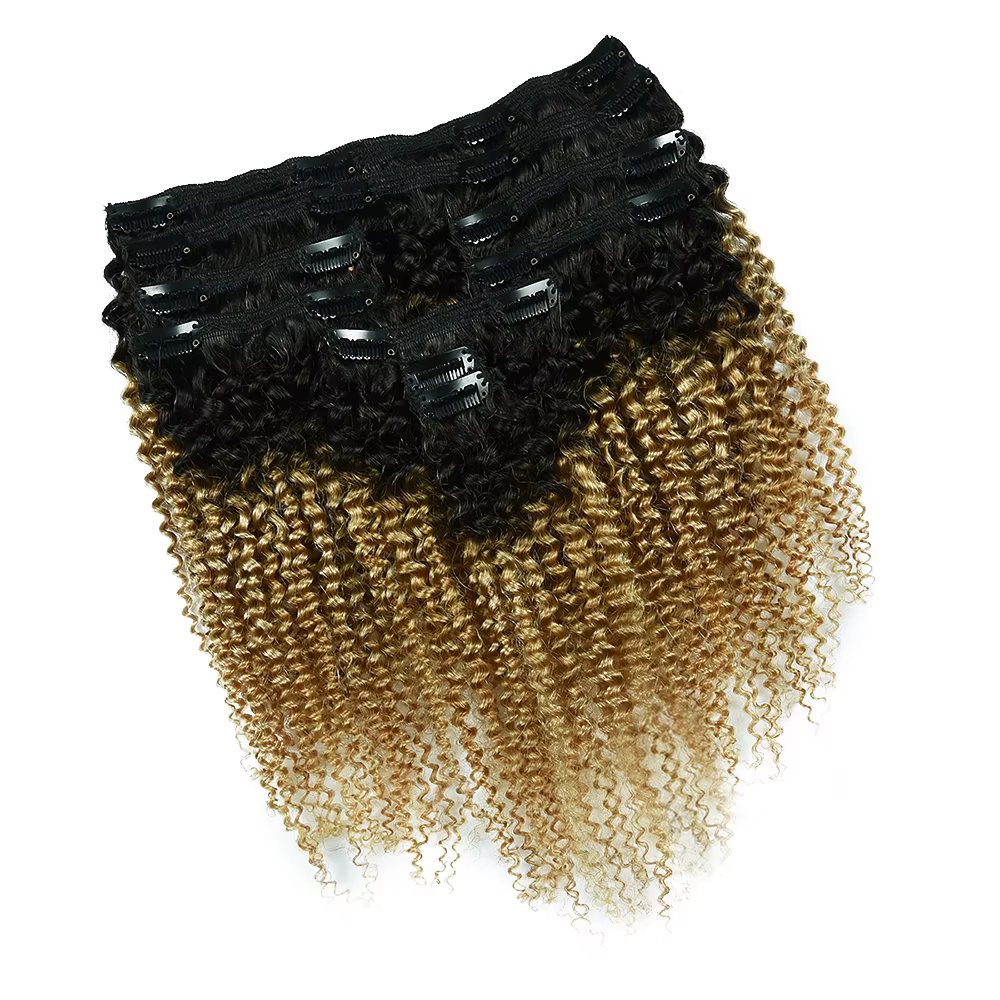 T1B 27-Extension de Cheveux Humains Crépus Afro