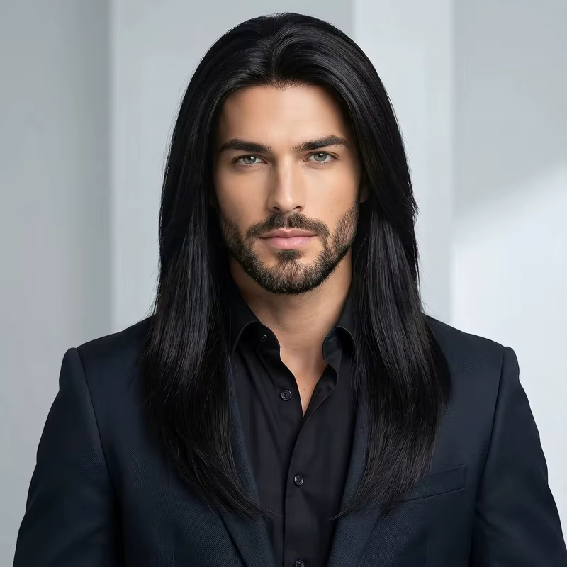 Perruque pour hommes 20 "de long