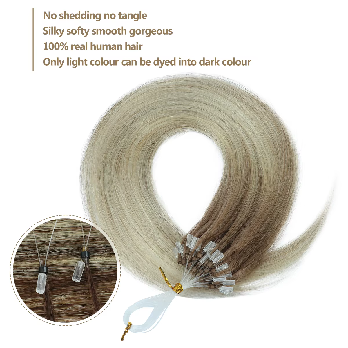 MRSHAIR Remy Micro boucle Extensions de cheveux humains