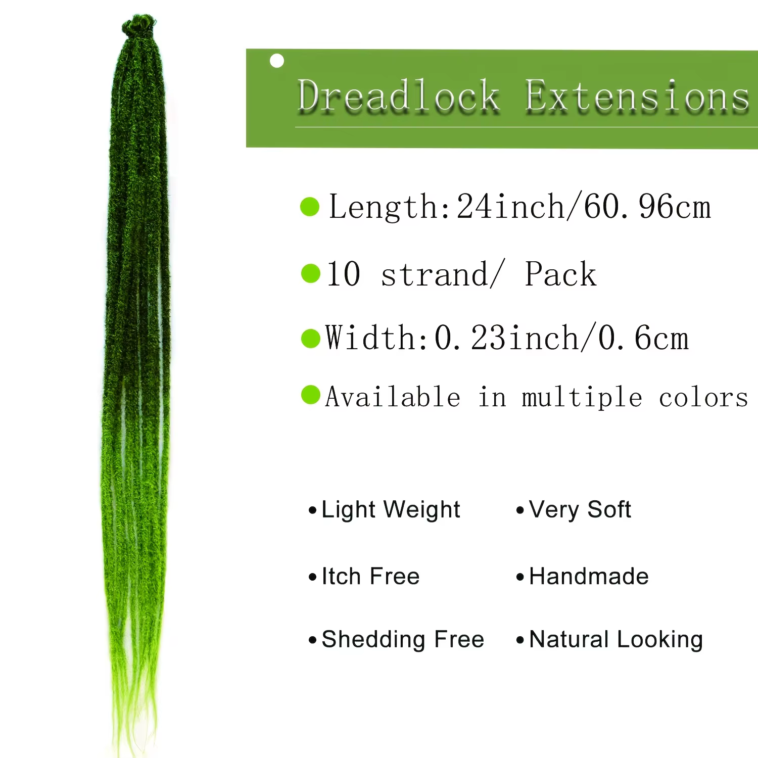 Extensions de dreadlocks synthétiques faites à la main au crochet