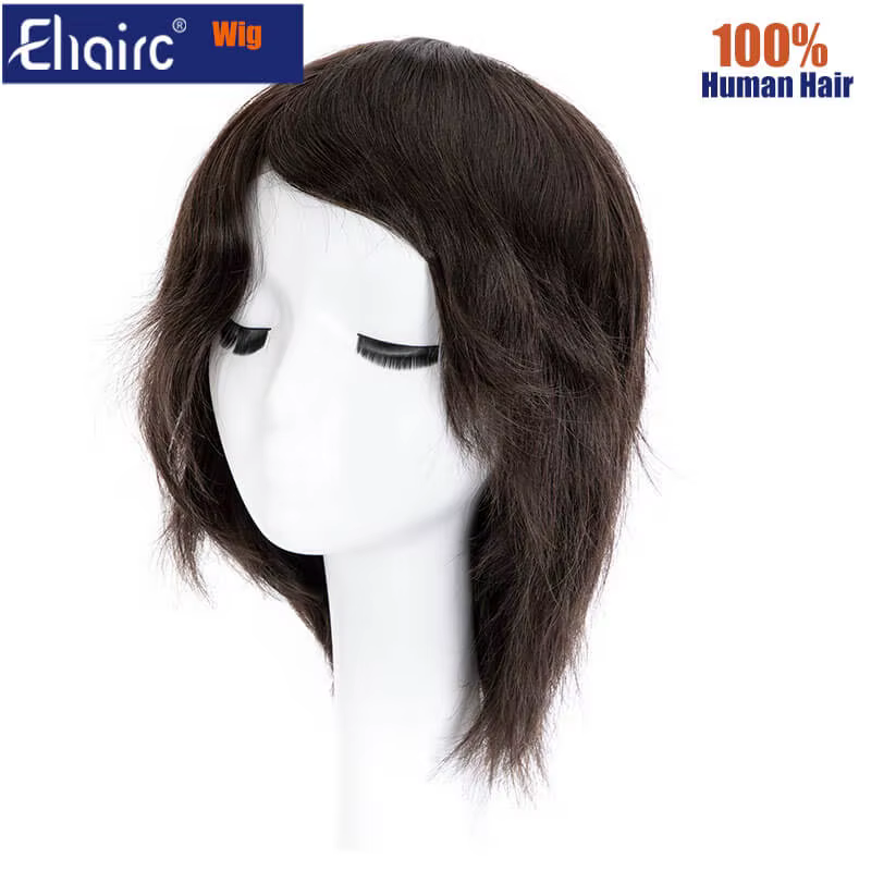 Perruque de cheveux humains délicats noués à la main
