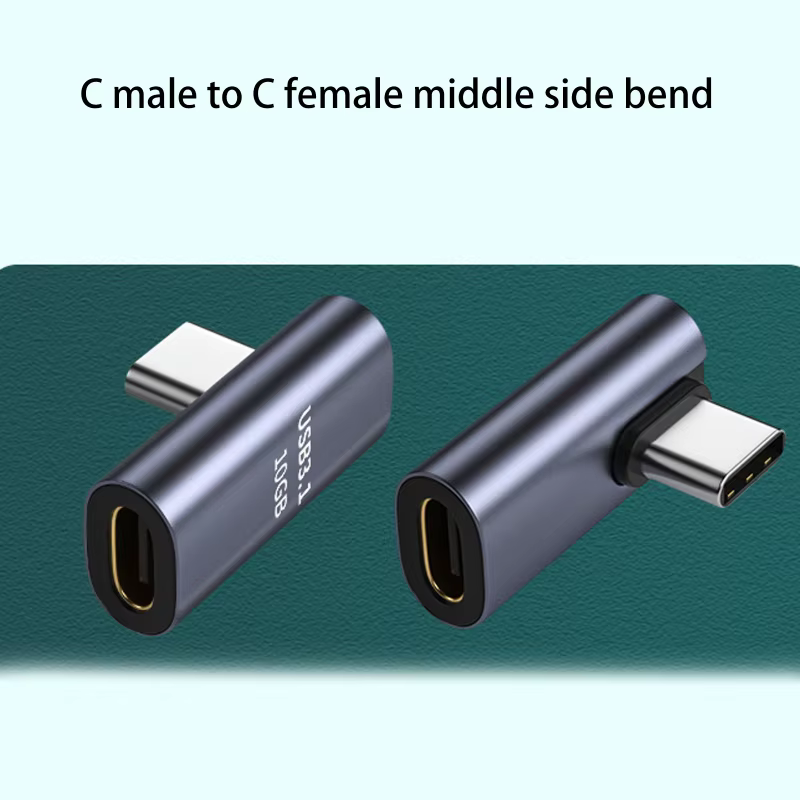 Prolongateur USB Type C 3.1 mâle vers femelle en alliage d'aluminium, convertisseur de données à angle droit, adaptateur d'extension, résistant, 90
