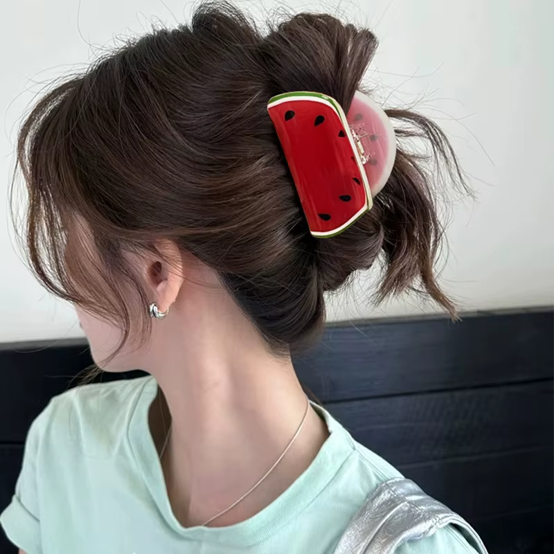 Pinces à cheveux pour femmes Fruits banane citron Kiwi réel Funnty mignon Kawaii Verstaile