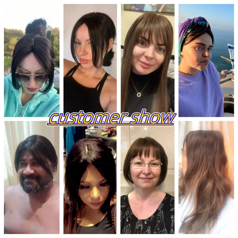 10 pouces corps court ondulé cheveux humains Toppers pour les femmes pince en postiches bouclées Extensions augmenter
