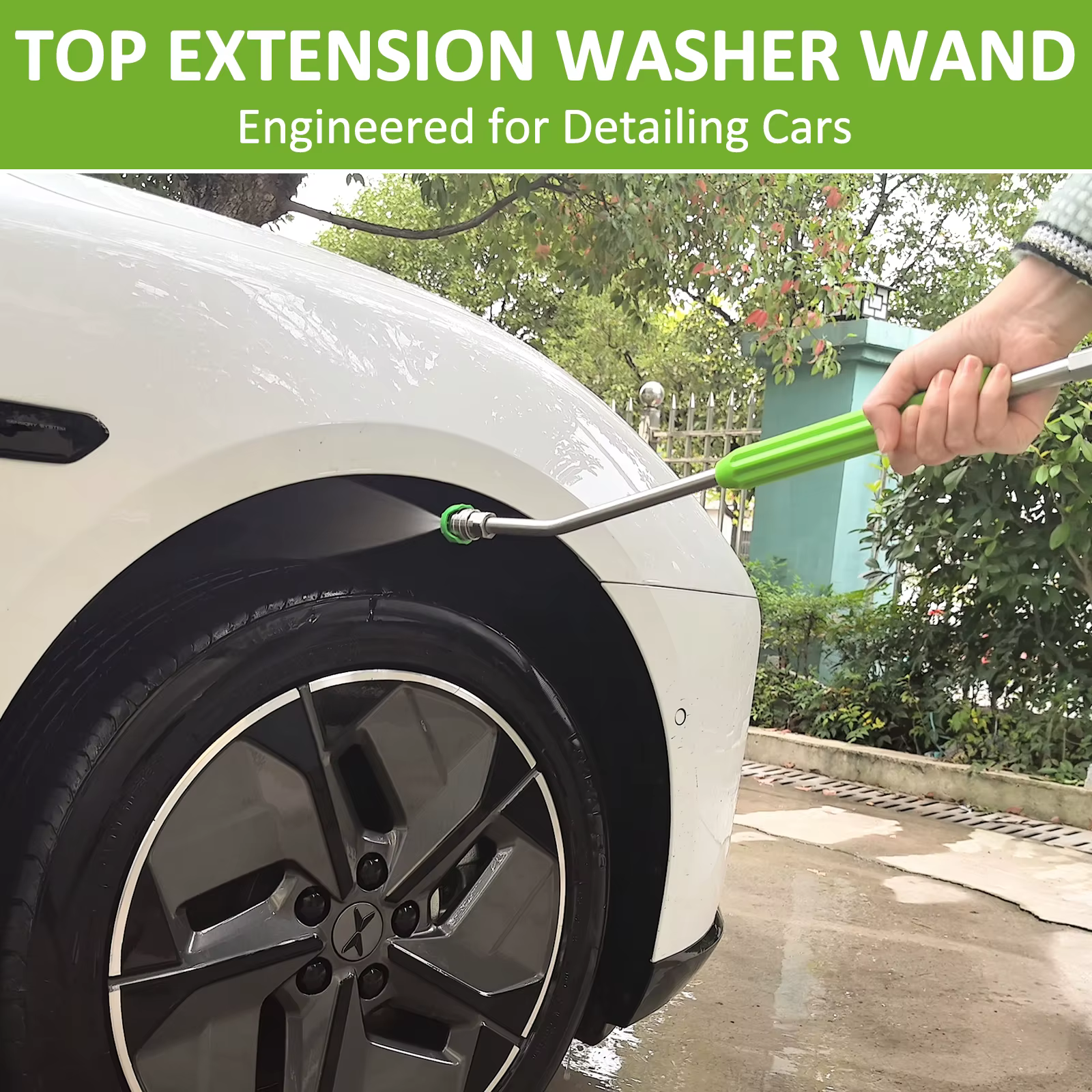Baguette d'extension de nettoyeur haute pression pour lavage de voiture, baguette d'extension électrique en acier inoxydable, extension de baguette de laveuse électrique avec prise rapide de 1/4"