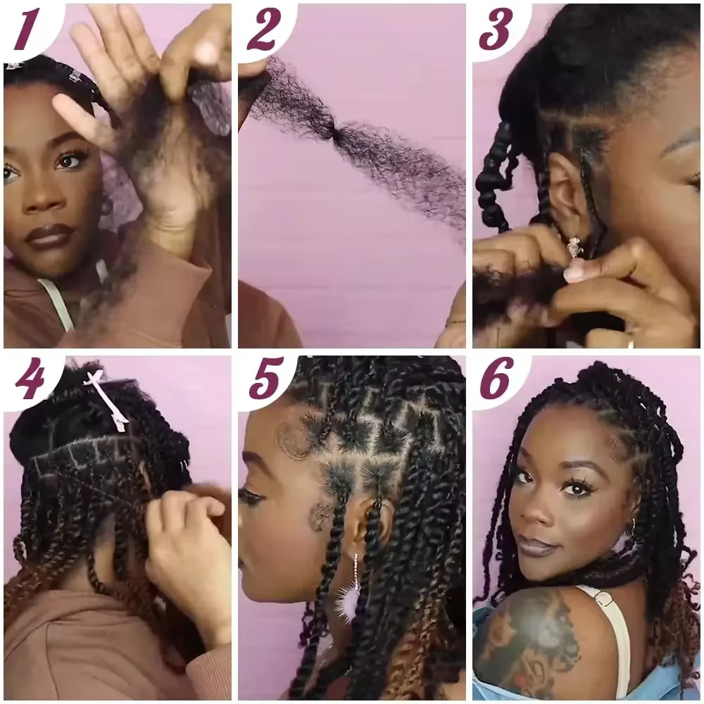 Extensions de cheveux humains Afro crépus en vrac QVR expédition locale américaine noir naturel/marron léger pour tressage style usage quotidien