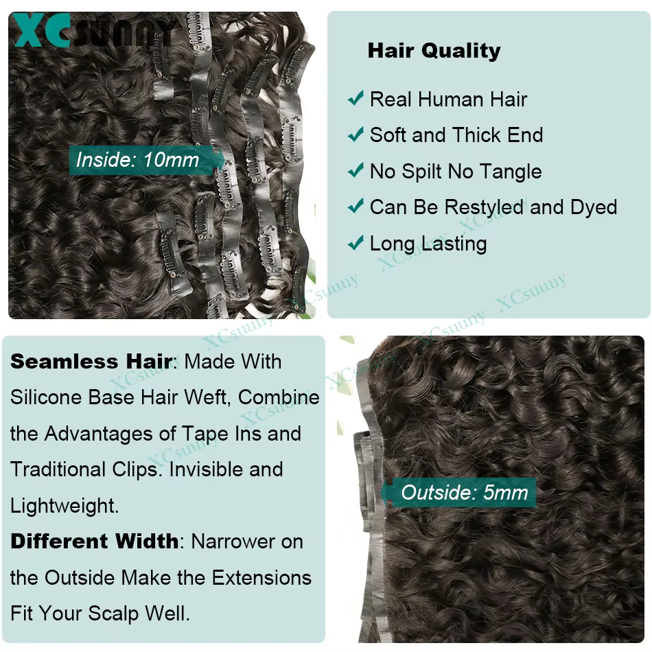 Extensions de cheveux bouclés à clipser