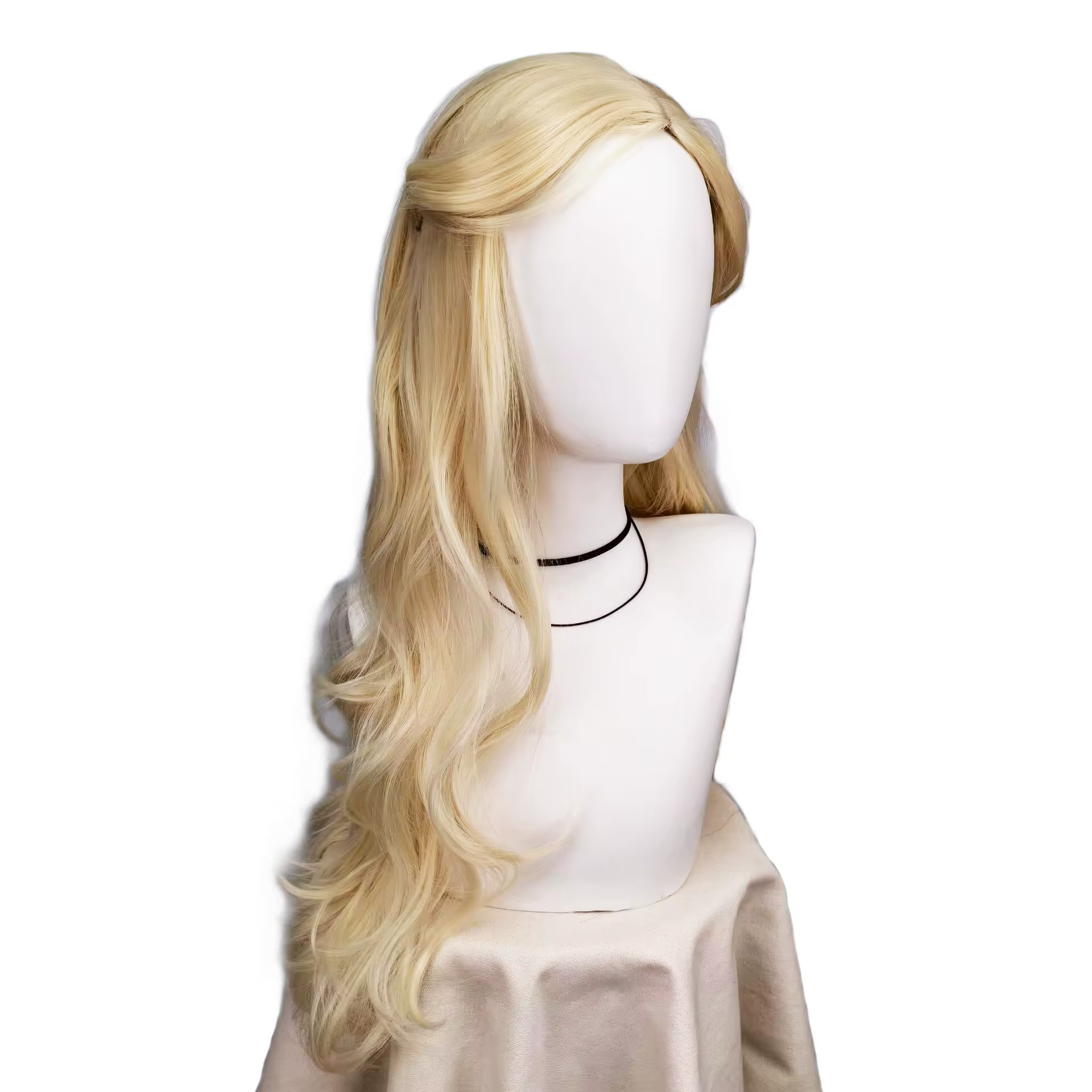 Glinda Cosplay perruque pour femmes filles méchante longue ondulée Blonde résistant à la chaleur synthétique cheveux