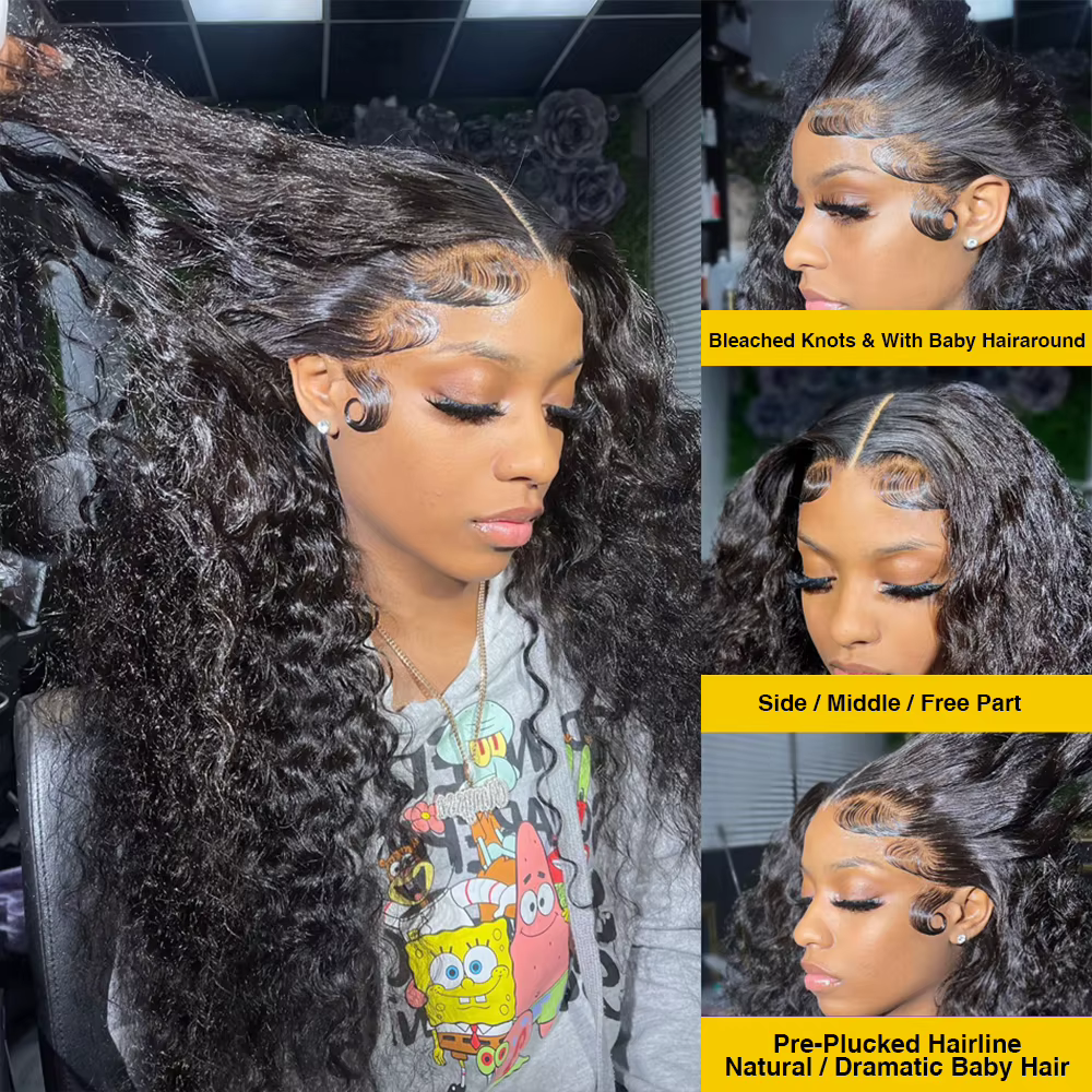 Perruque Lace Frontal Wig naturelle bouclée