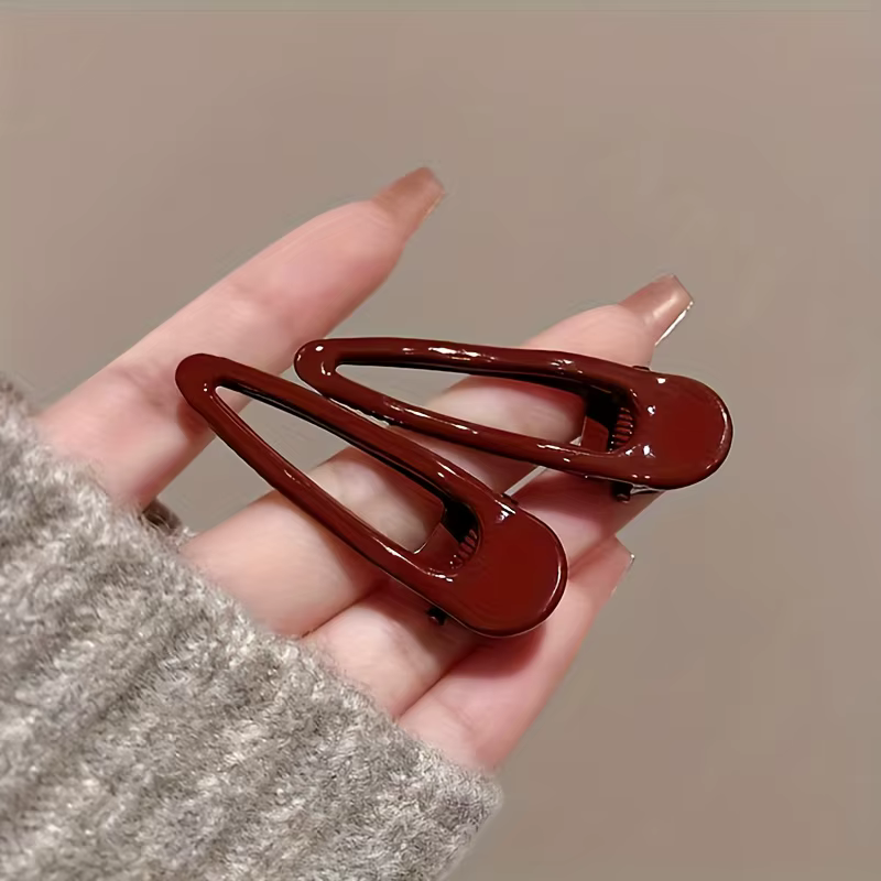 Ensemble de 2 pinces à cheveux bordeaux