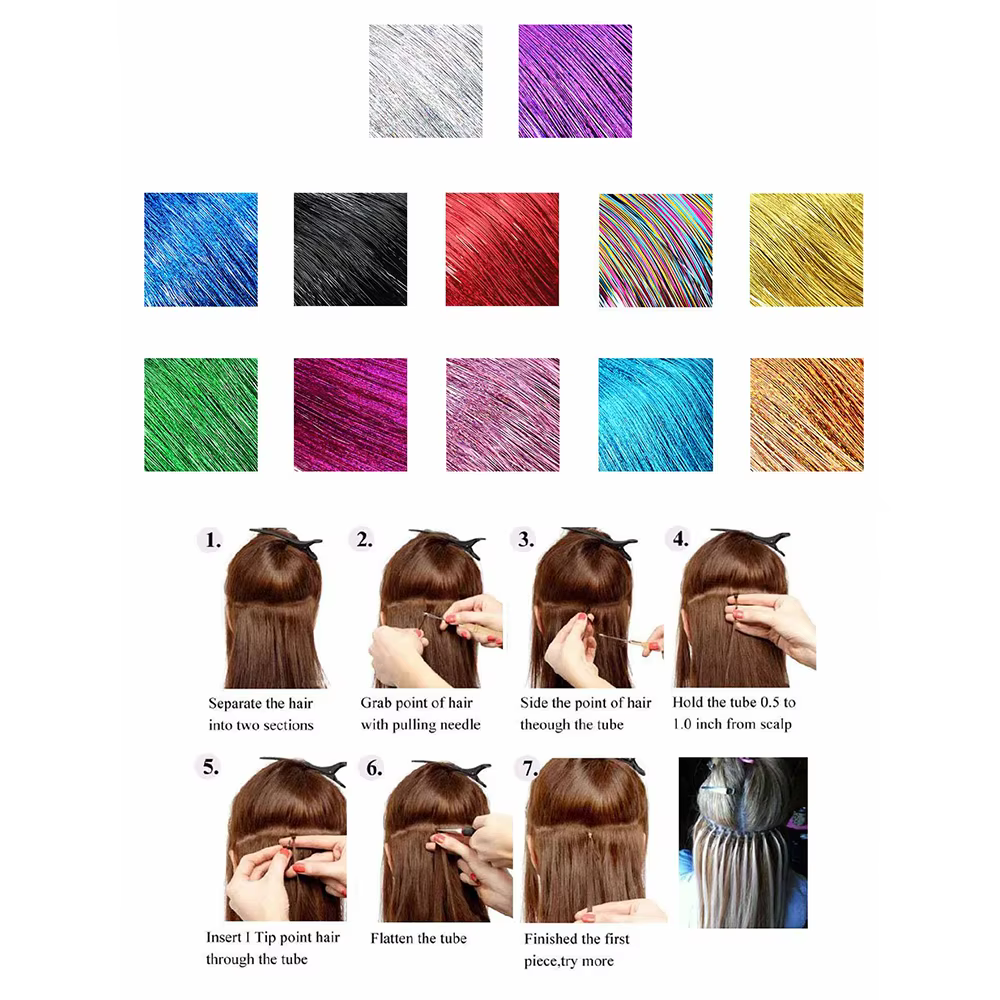 Kit d'extensions de cheveux synthétiques pour filles