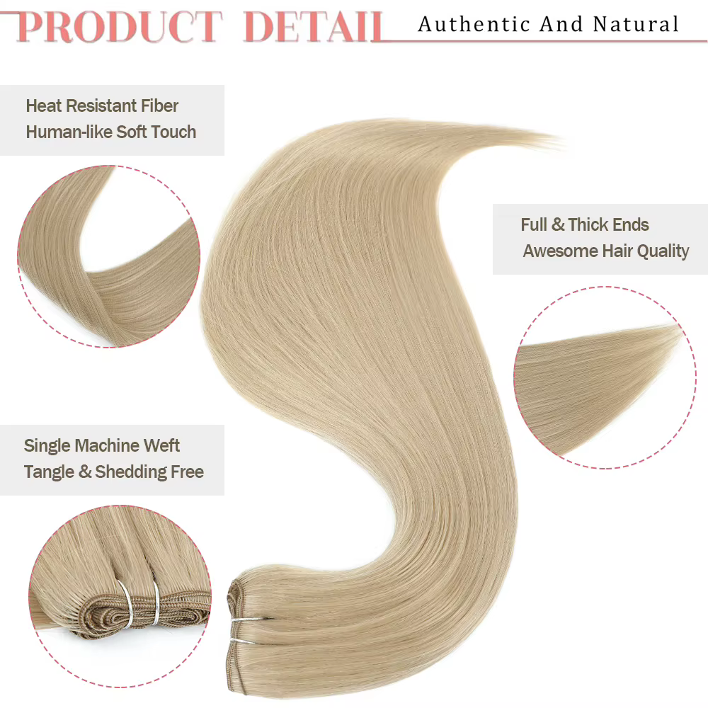 Extensions de cheveux lisses blond Piano