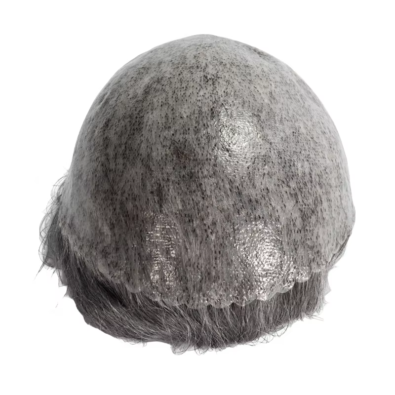 Toupet cheveux humains hommes 0.12-0.014mm peau avec noeuds