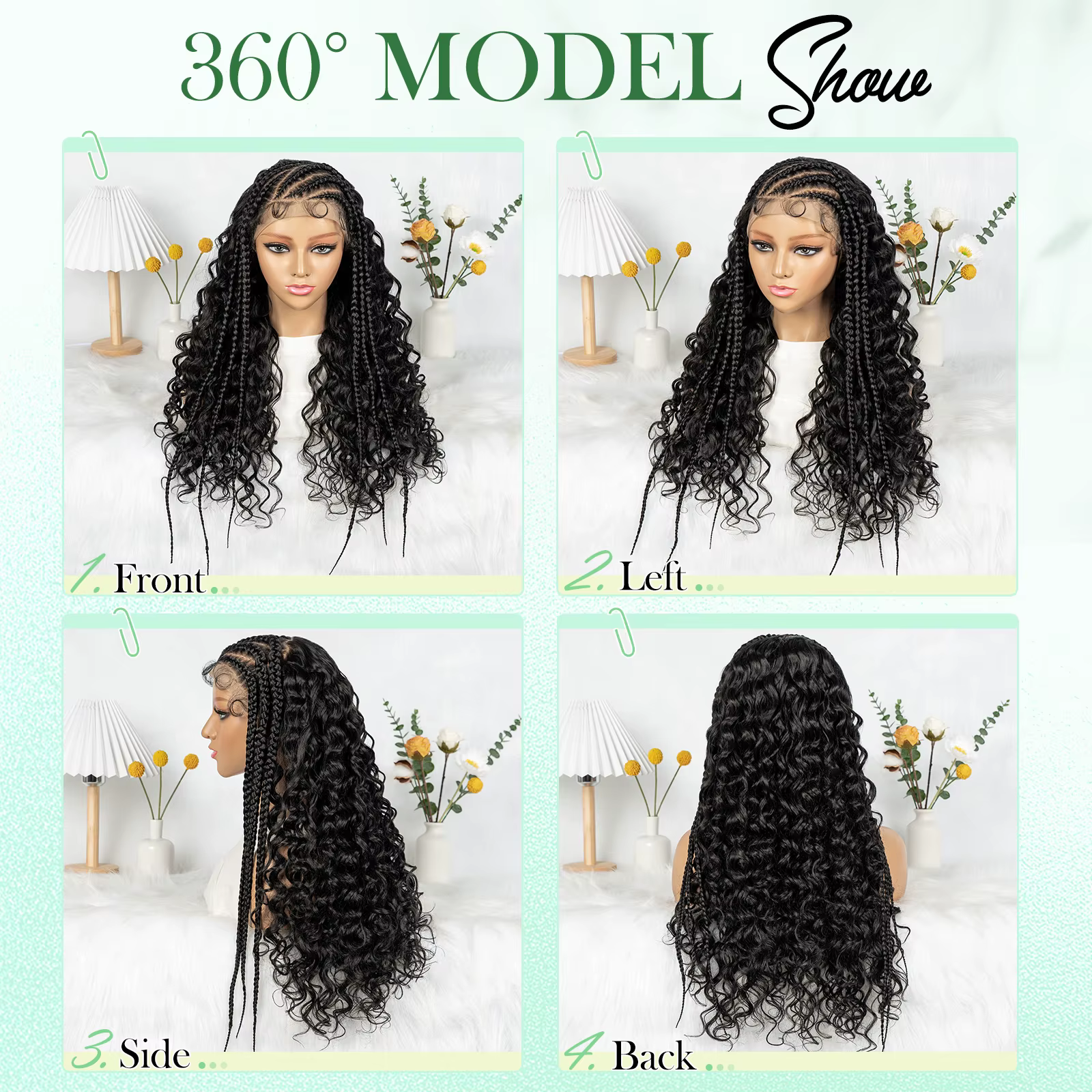 Cornrow – perruque Lace Front Wig synthétique tressée