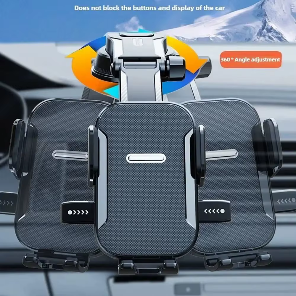 Support de téléphone de voiture à ventouse par gravité, réglable et extensible, pour pare-brise et tableau de bord, navigation