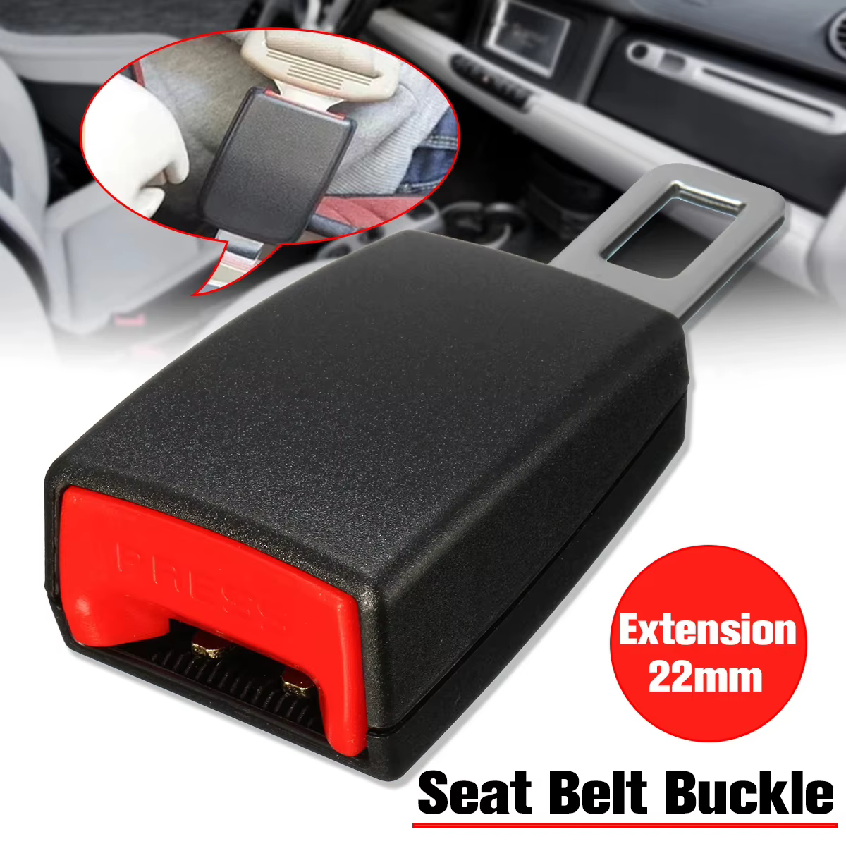 Extension de ceinture de sécurité pour voiture, 1/2 pièces, couverture de ceinture de sécurité, rembourrage, boucle d'extension, Clip de ceinture de sécurité, accessoires de voiture