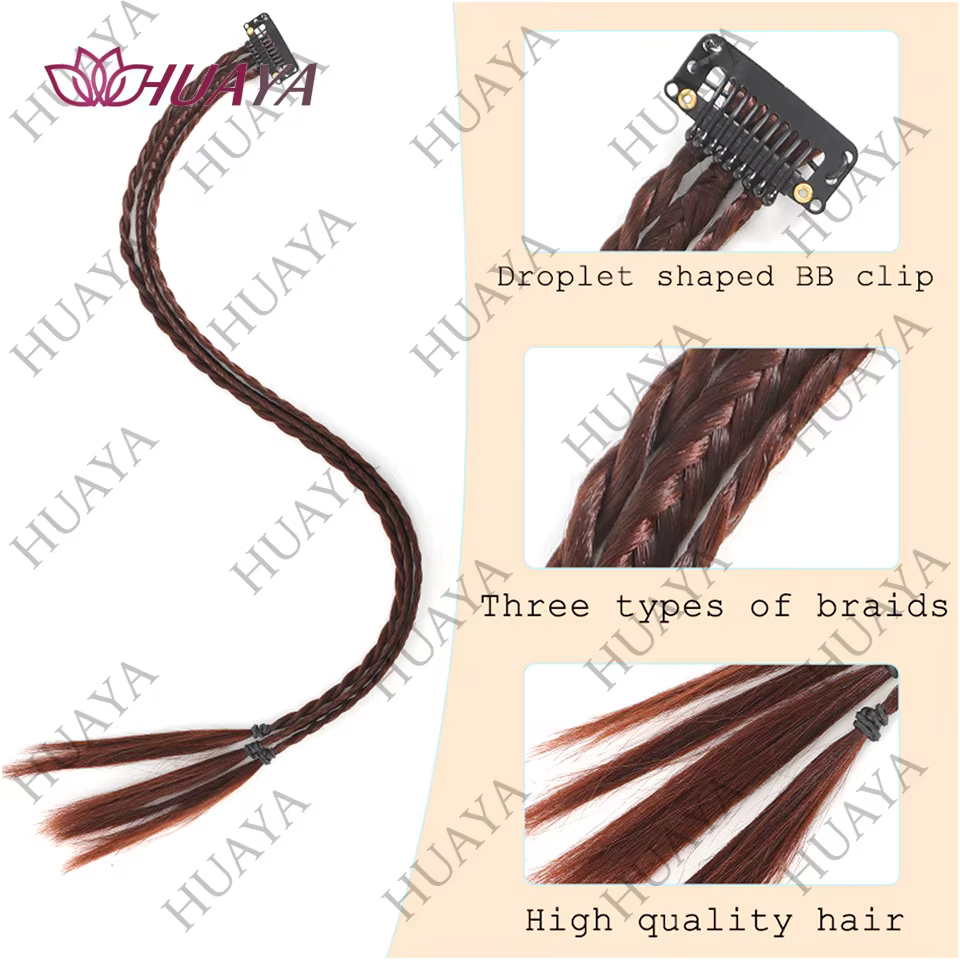 Perruque, queue de cheval synthétique torsadée tresse pince dans les Extensions de cheveux longues tresses