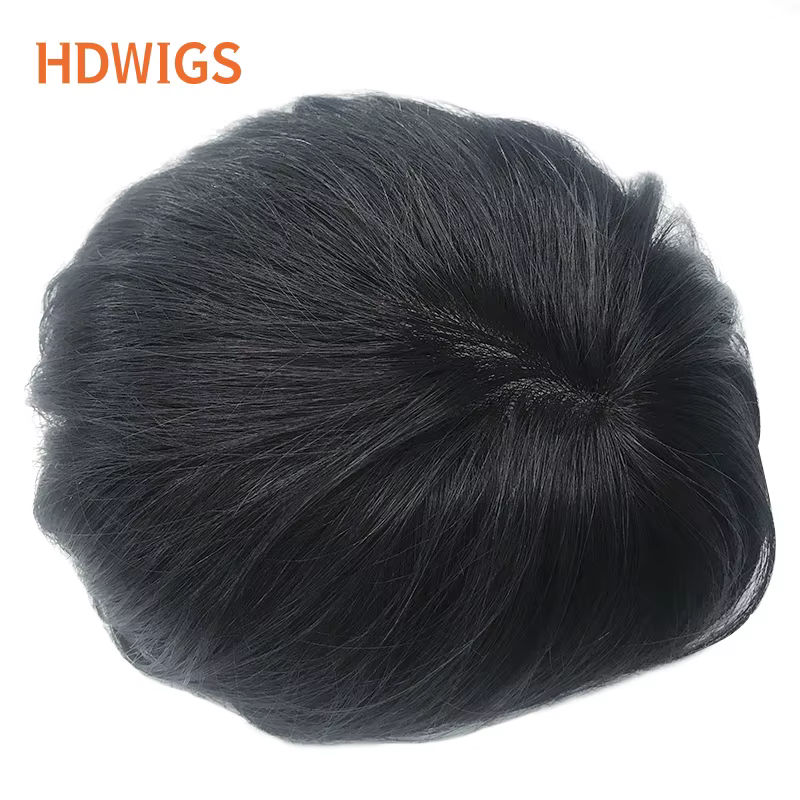 Prothèse capillaire pour homme en cheveux naturels brésiliens