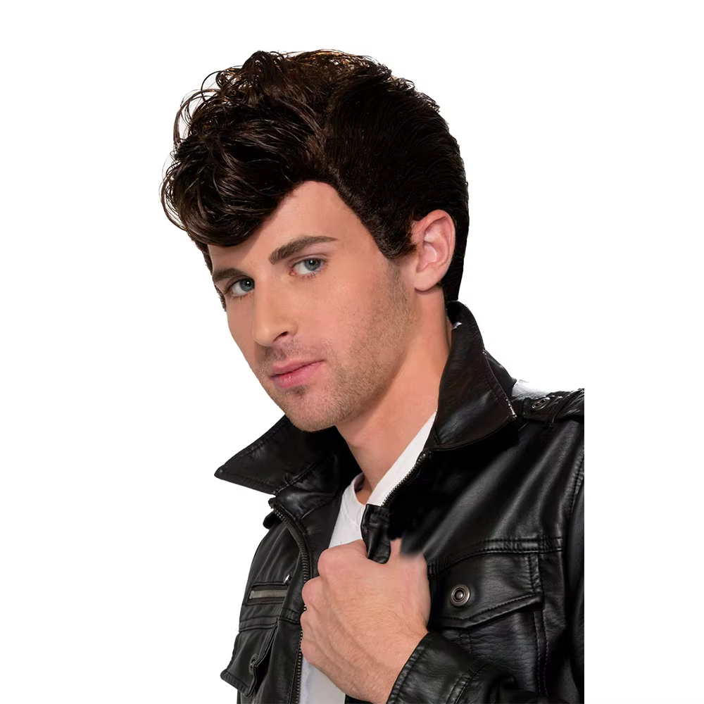 HAIRJOY cheveux synthétiques 50's hommes perruque noire