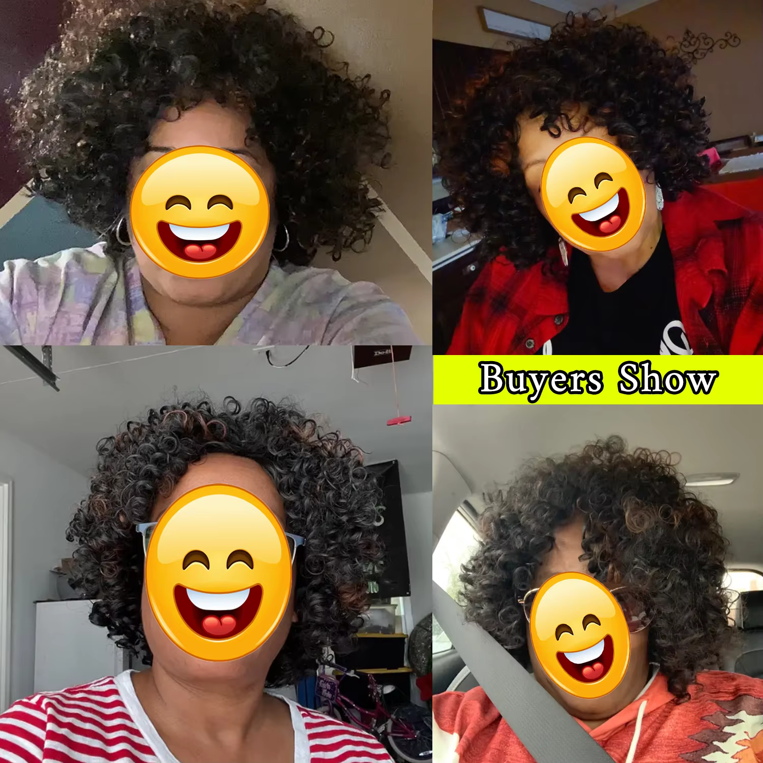 Perruque Afro bouclée d'apparence naturelle pour femmes