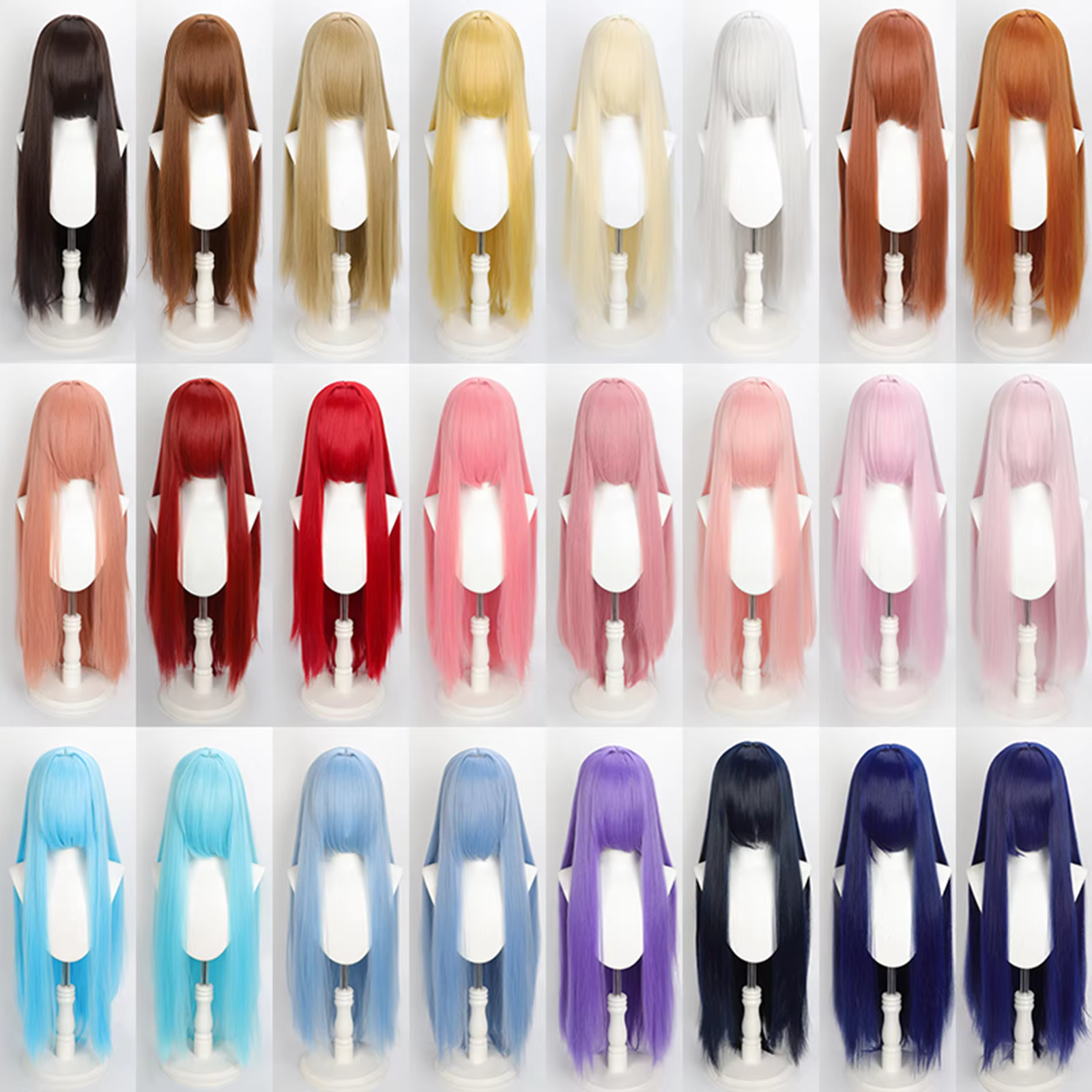 Perruque colorée longue de 100cm