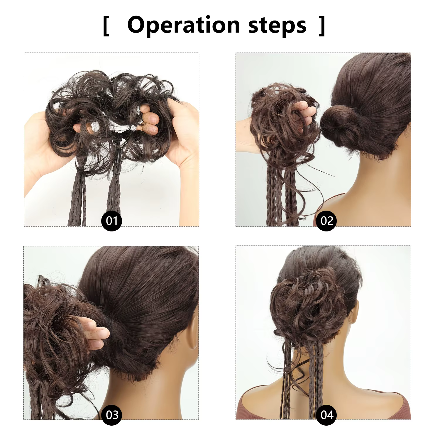 Chignon synthétique désordonné