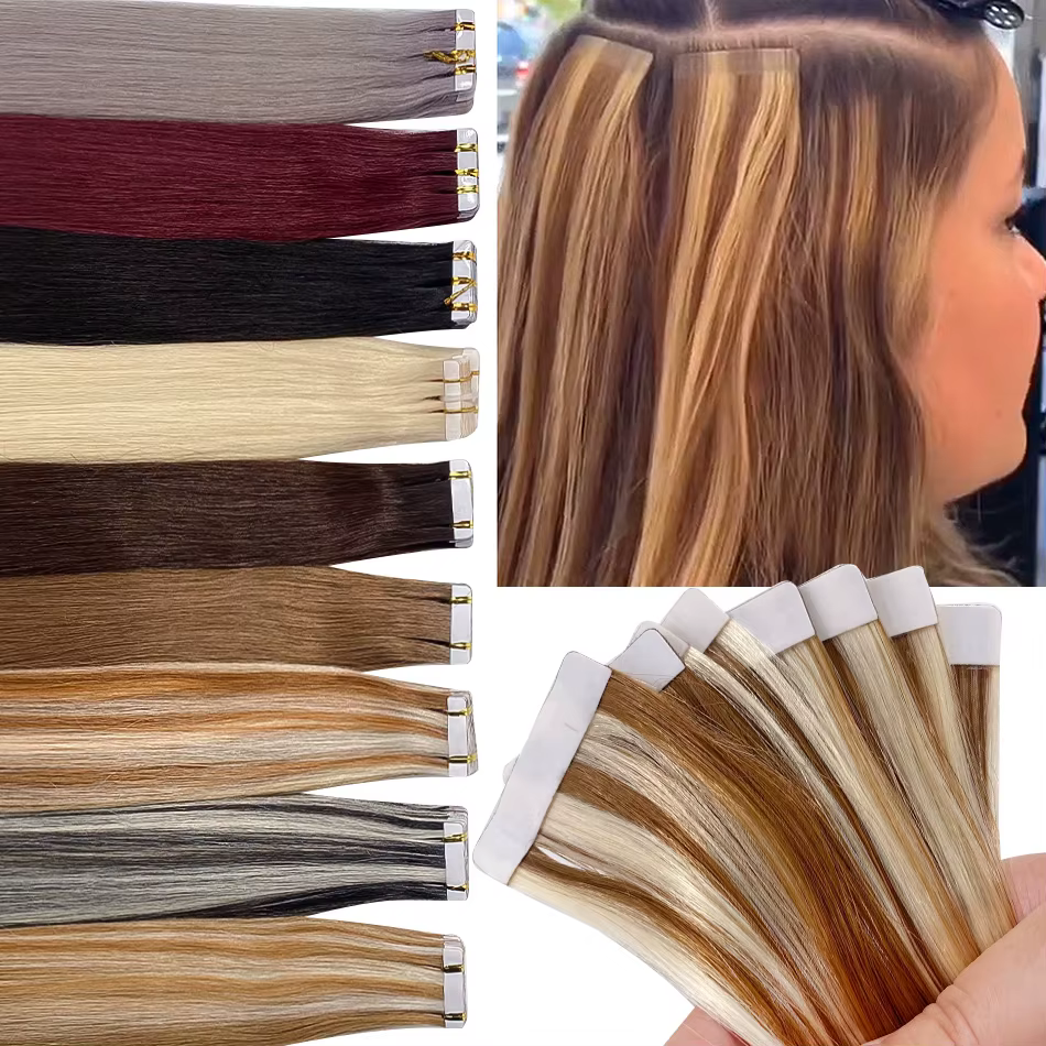 Bande de cheveux humains dans les Extensions