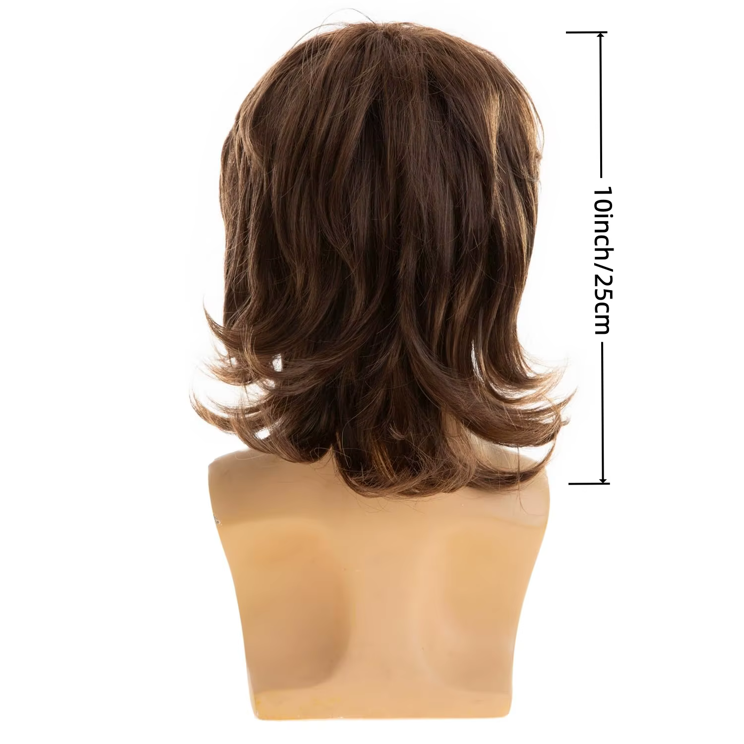 Perruque synthétique marron pour homme